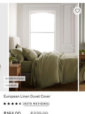Quince European Linen Duvet Cover - Green